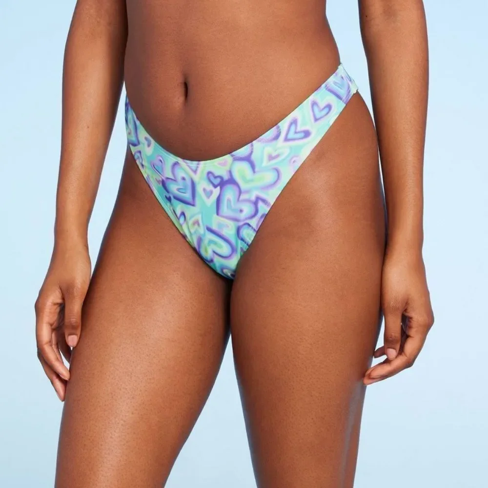 Wild Fable Nedium Pastel Hearts Bikini Bottom